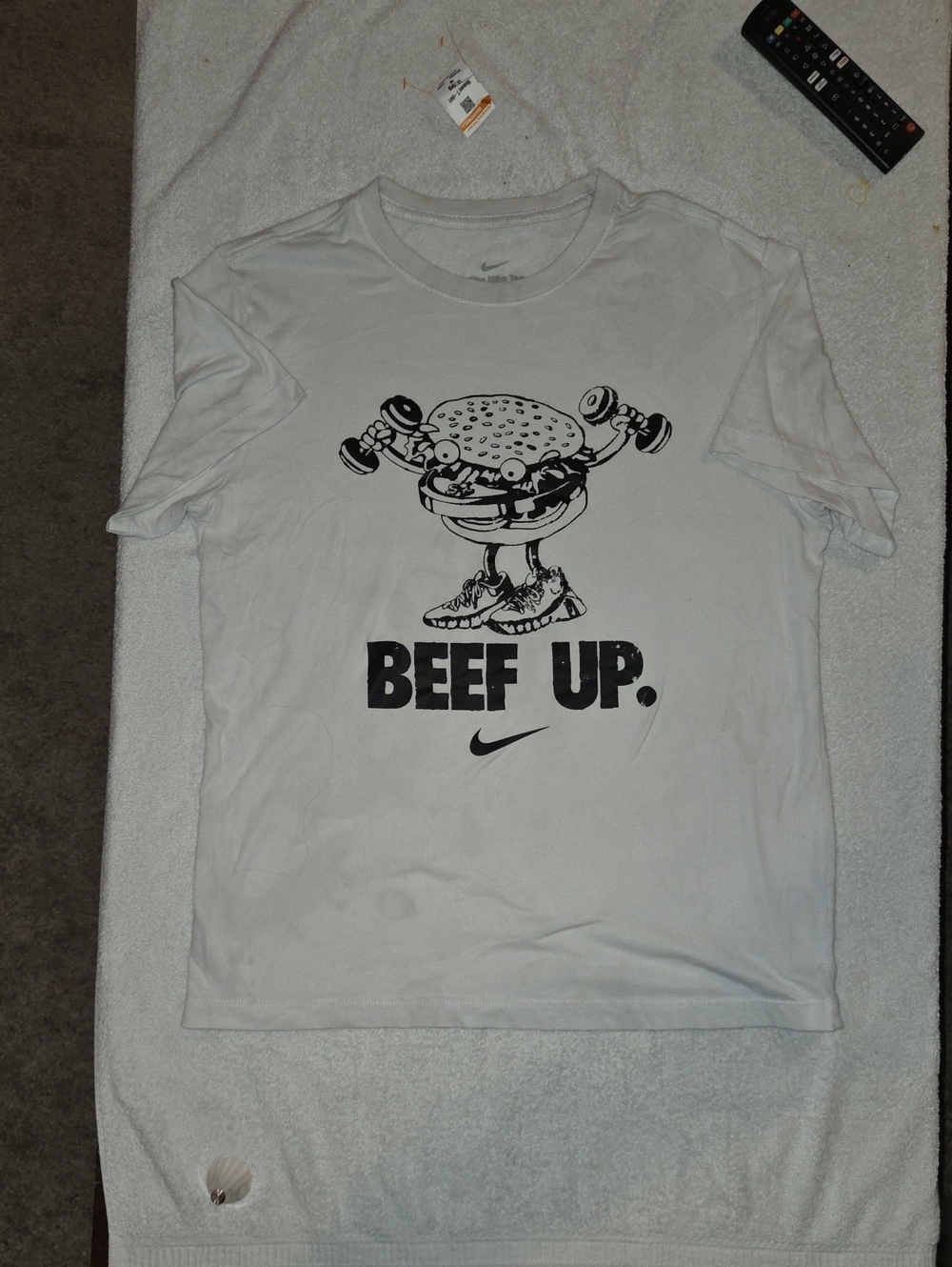 Nike White Short-Sleeve 'Beef Up' Graphic Tee